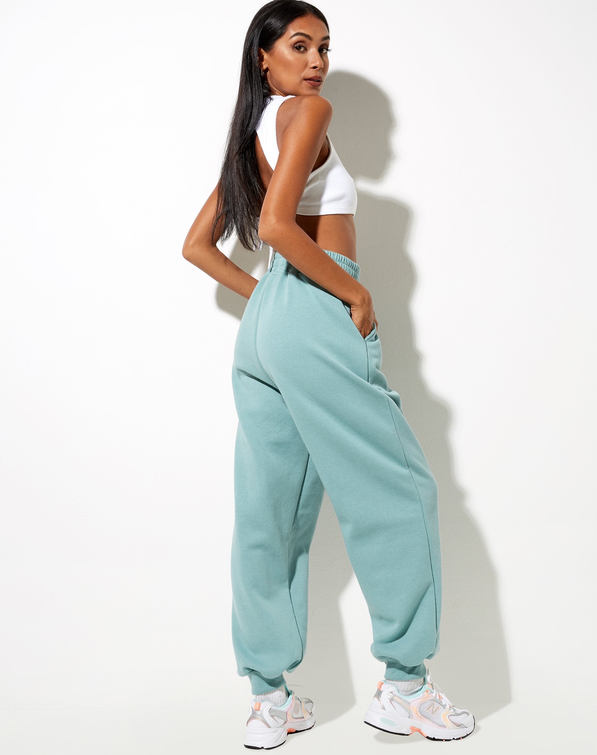 Missguided teal joggers sale