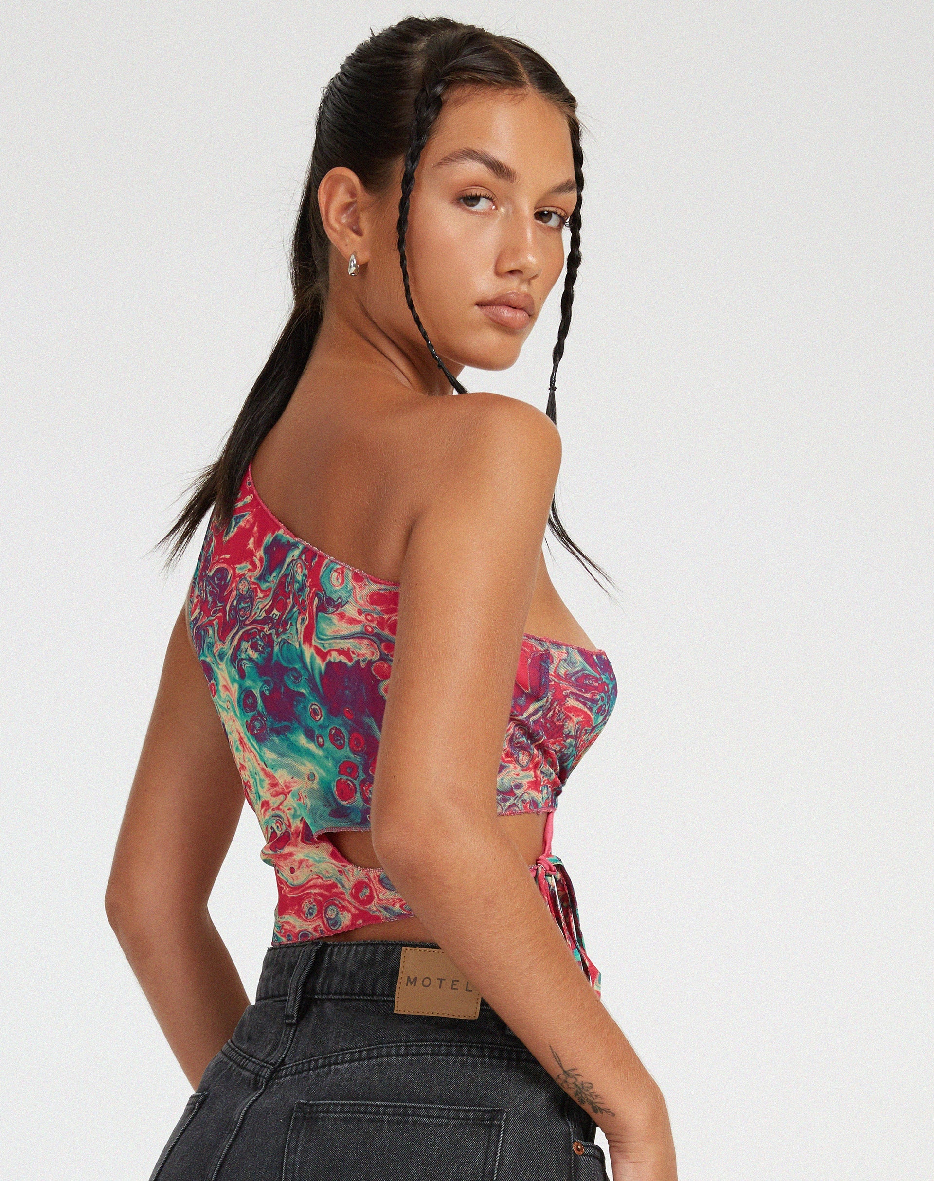 image of Romla Cutout Top in Festival Print