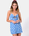 Image of Roppan Slip Dress in Daisy Stamp Sky Blue