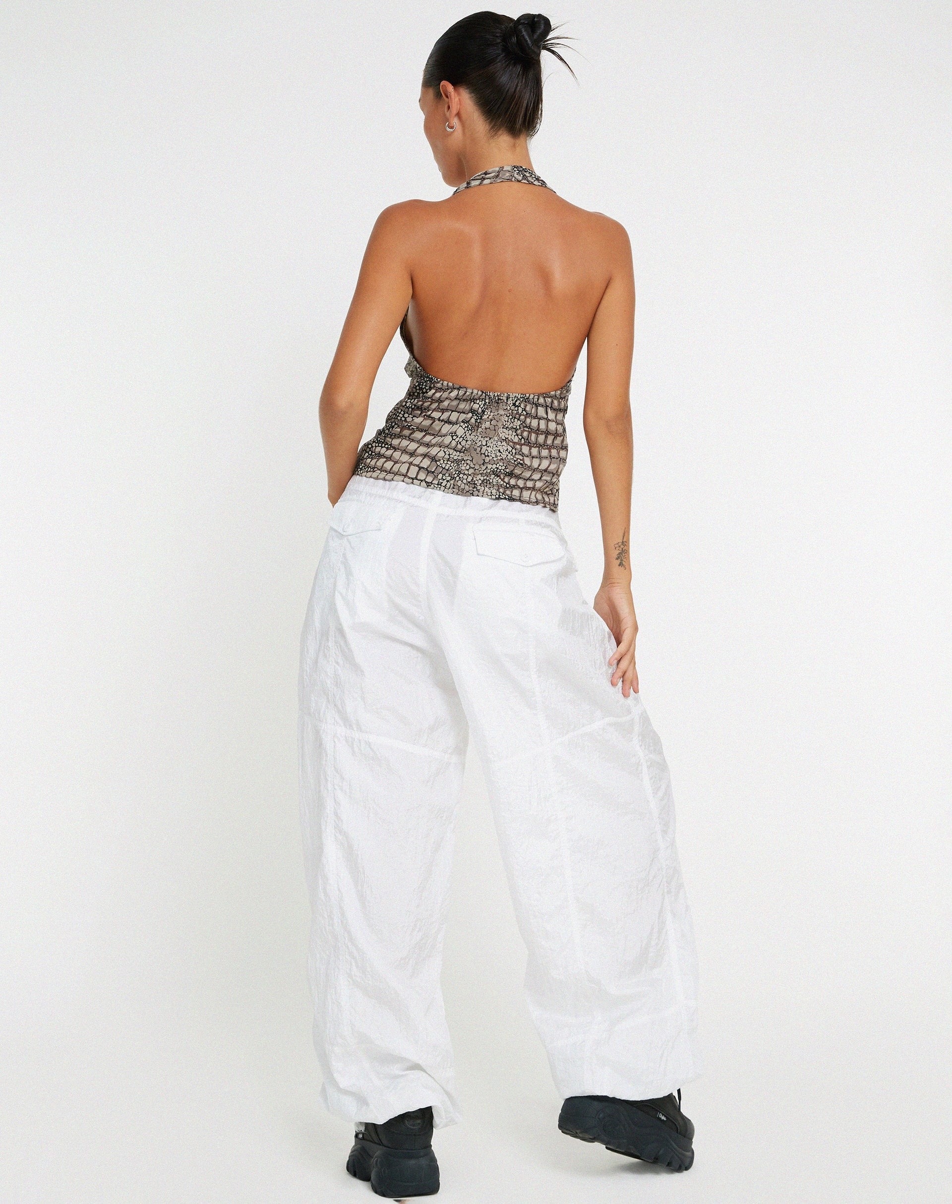 image of Roula Halter Top in Croc Neutral Grey