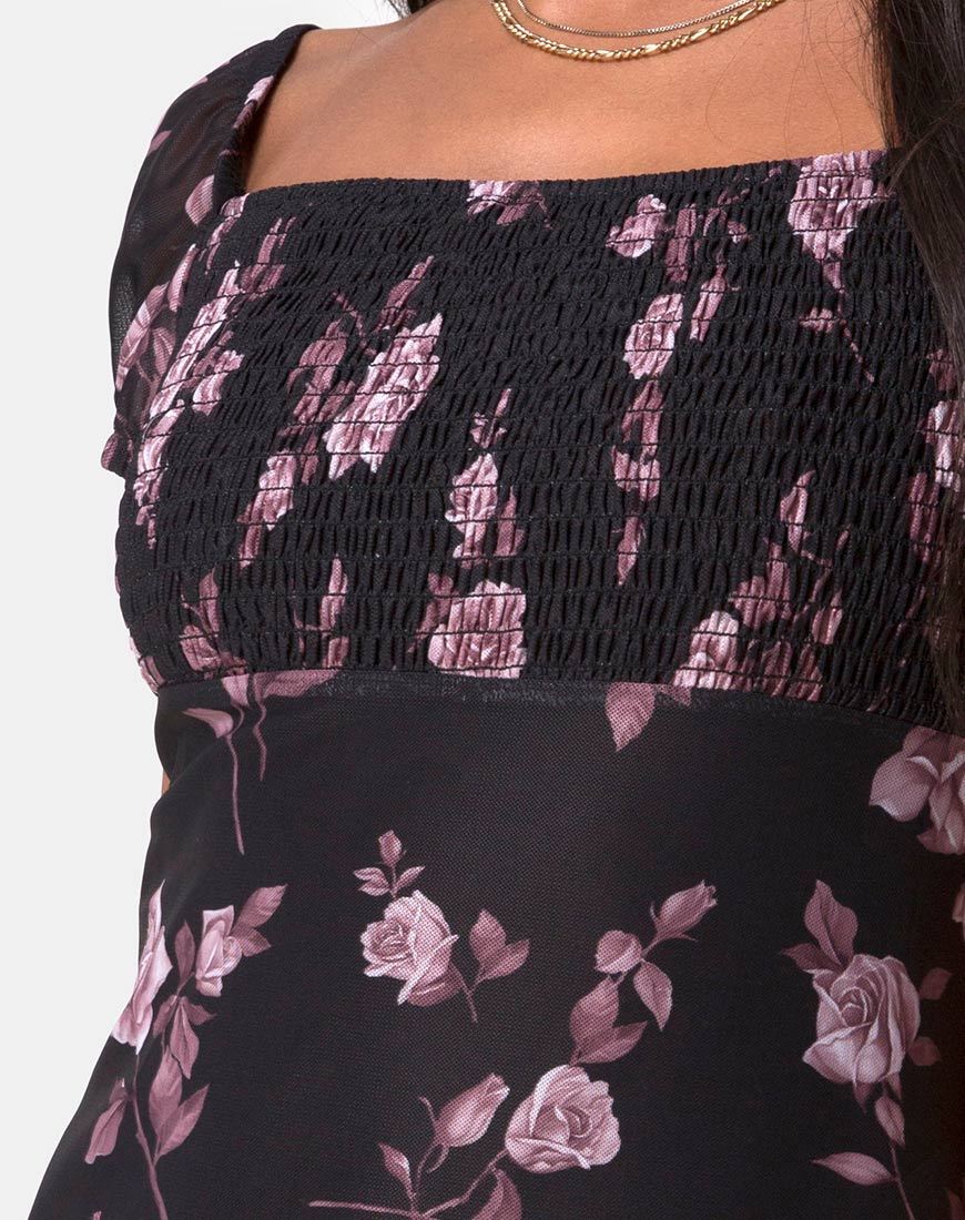 Image of Ruchine Tea Dress in Dusky Rose