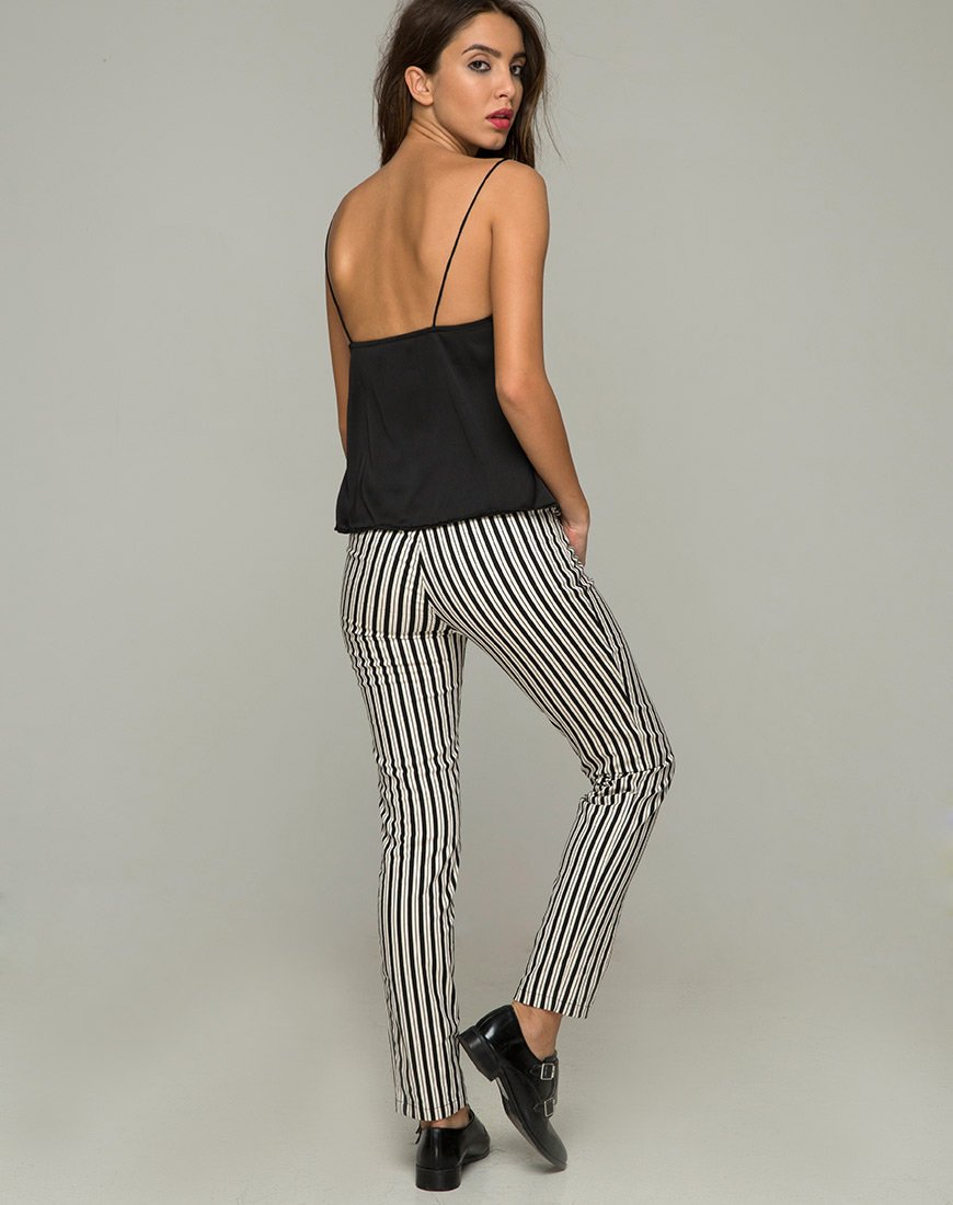 Image of Ruska Jeans in Mini Pinstripe Black and White