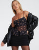 IMAGE OF Ruya Top in Femme Floral Black and Gold