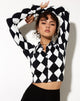 Image of Ryals Crop Top in Harlequin Black and White