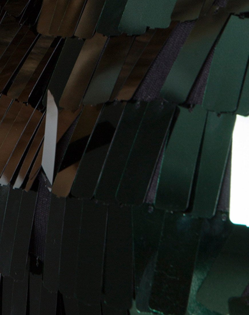 Image of Sasha Crop Top in Dangle Sequin Forest Green