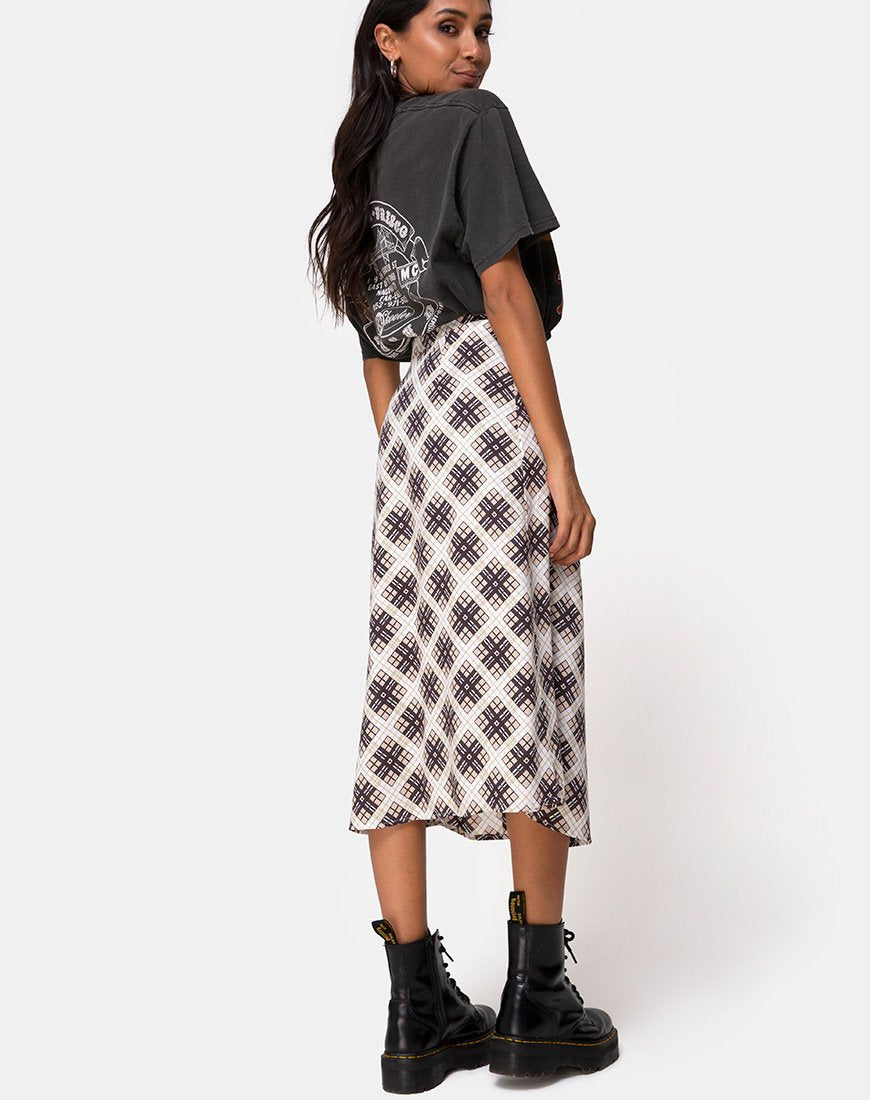 Image of Saika Midi Skirt in Kate Check
