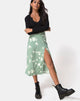 Image of Saika Midi Skirt in Mono Flower Green