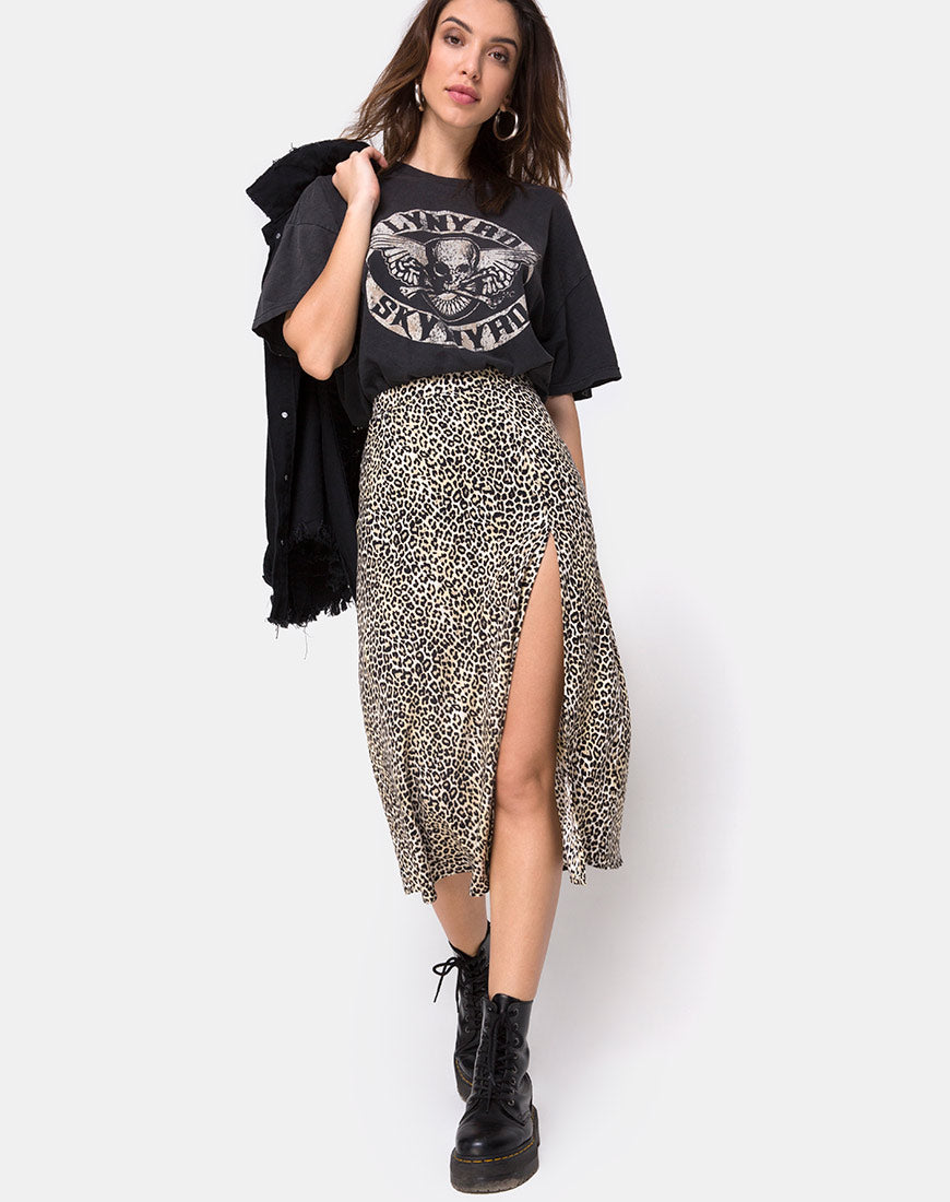 Leopard midi skirt clearance au