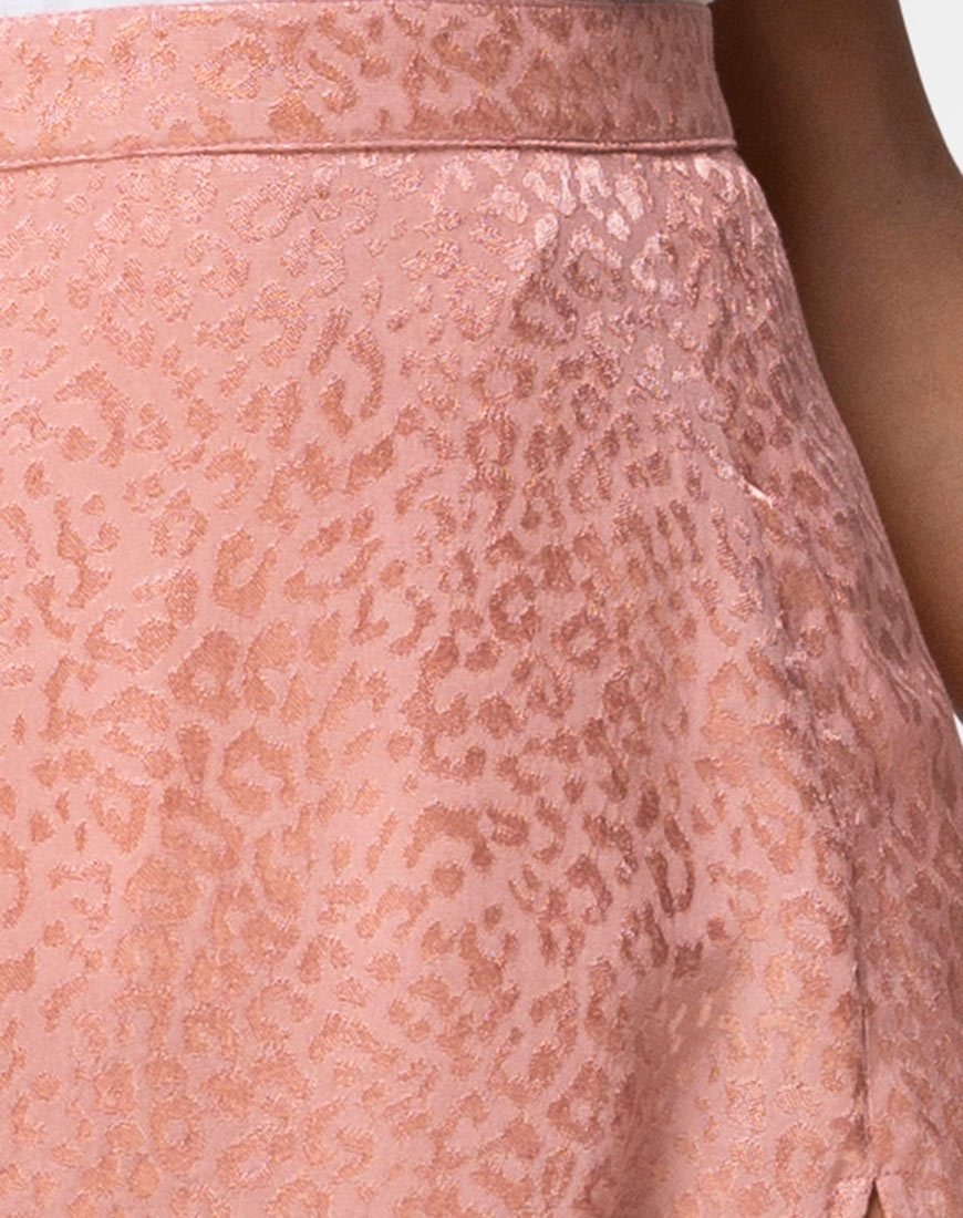 Image of Saika Skirt in Satin Cheetah Dusty Pink