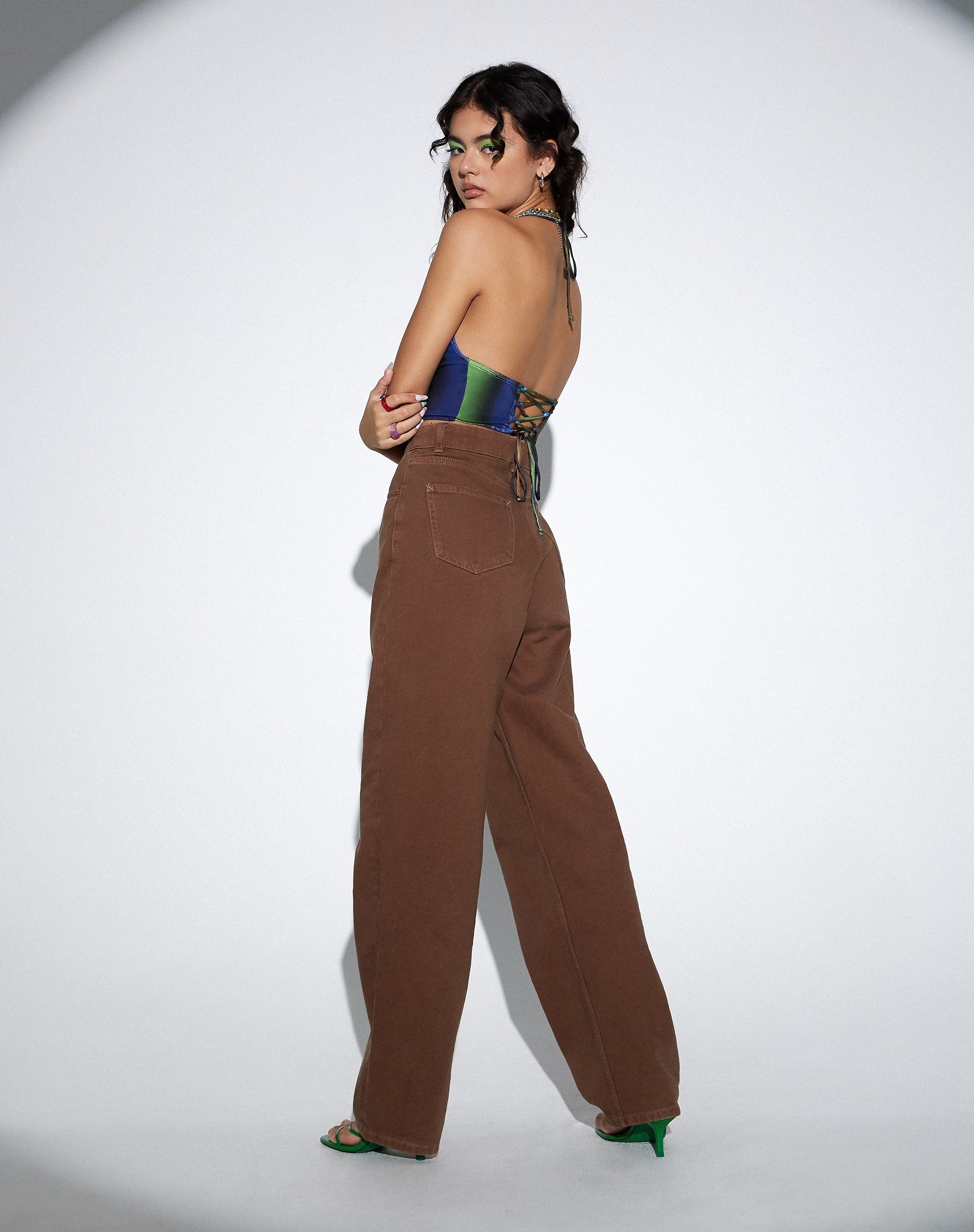 Image of MOTEL X OLIVIA NEILL Parallel Jeans in Rich Brown
