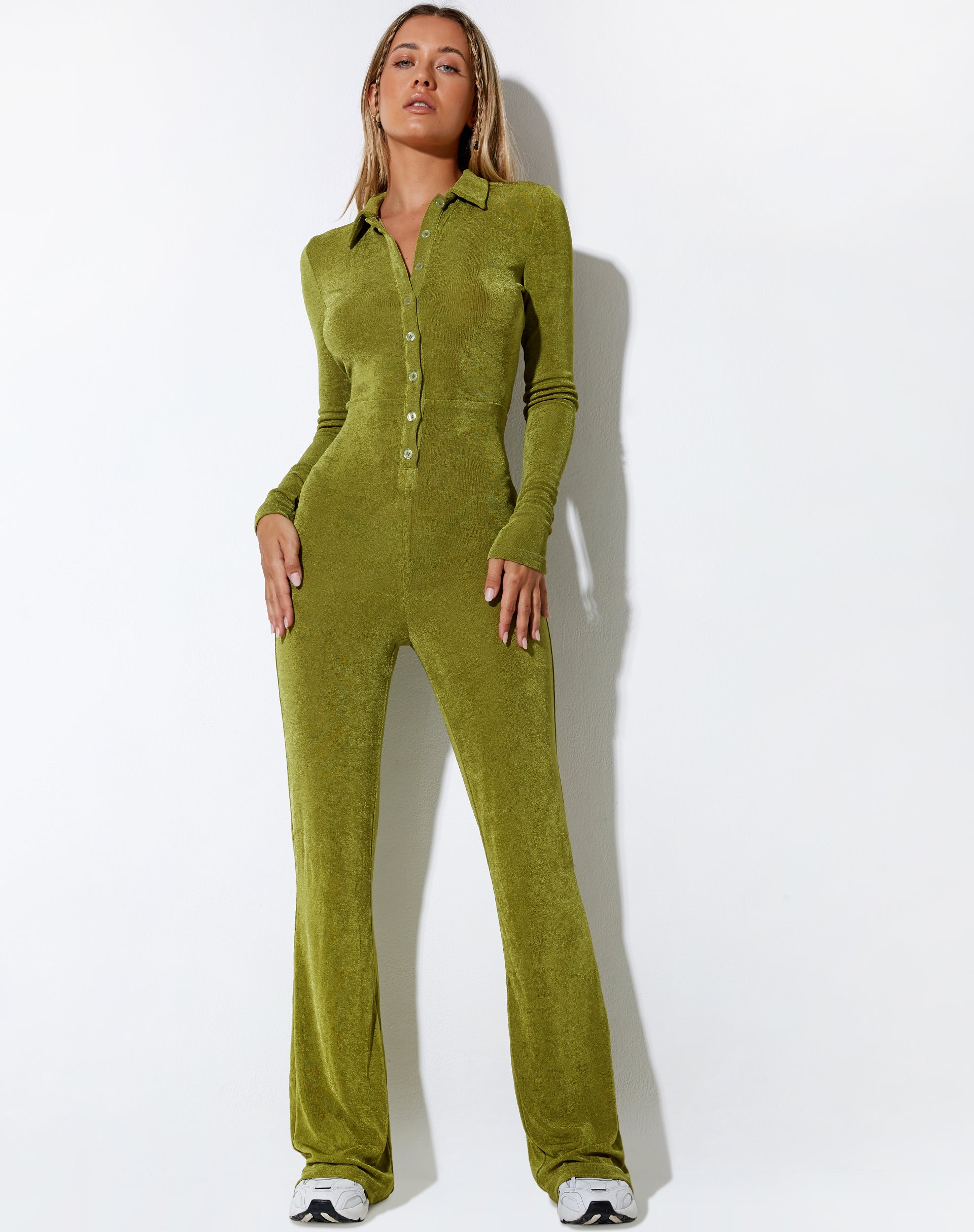 IMAGE OF Salish Jumpsuit in Crepe Lime