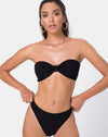 Image of Samara Bikini Bottom in Crinkle Rib Black