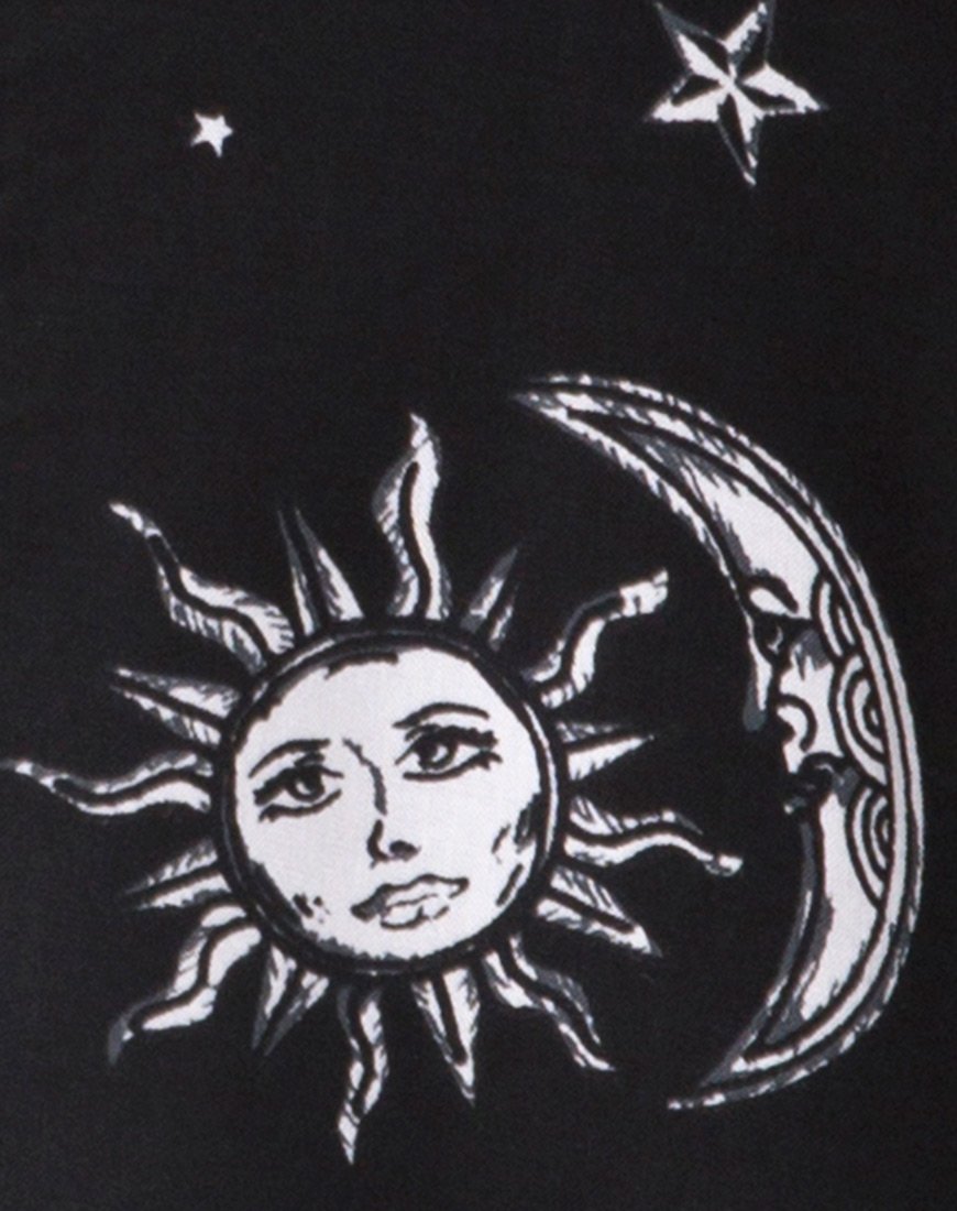 Image of Sanna Slip Dress in Sun Moon Stars BW