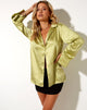 Image of Saras Shirt in Satin Nile Green