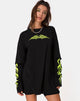 Image of Sashie Jumper Dress in Black with Green Tribal