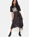 Image of Satha Midi Skirt in Sohey Rose Black