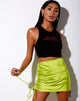 Image of Romalia Mini Skirt in Satin Lime Green