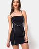 Image of Scosh Bodycon Dress in Black with Piping Line