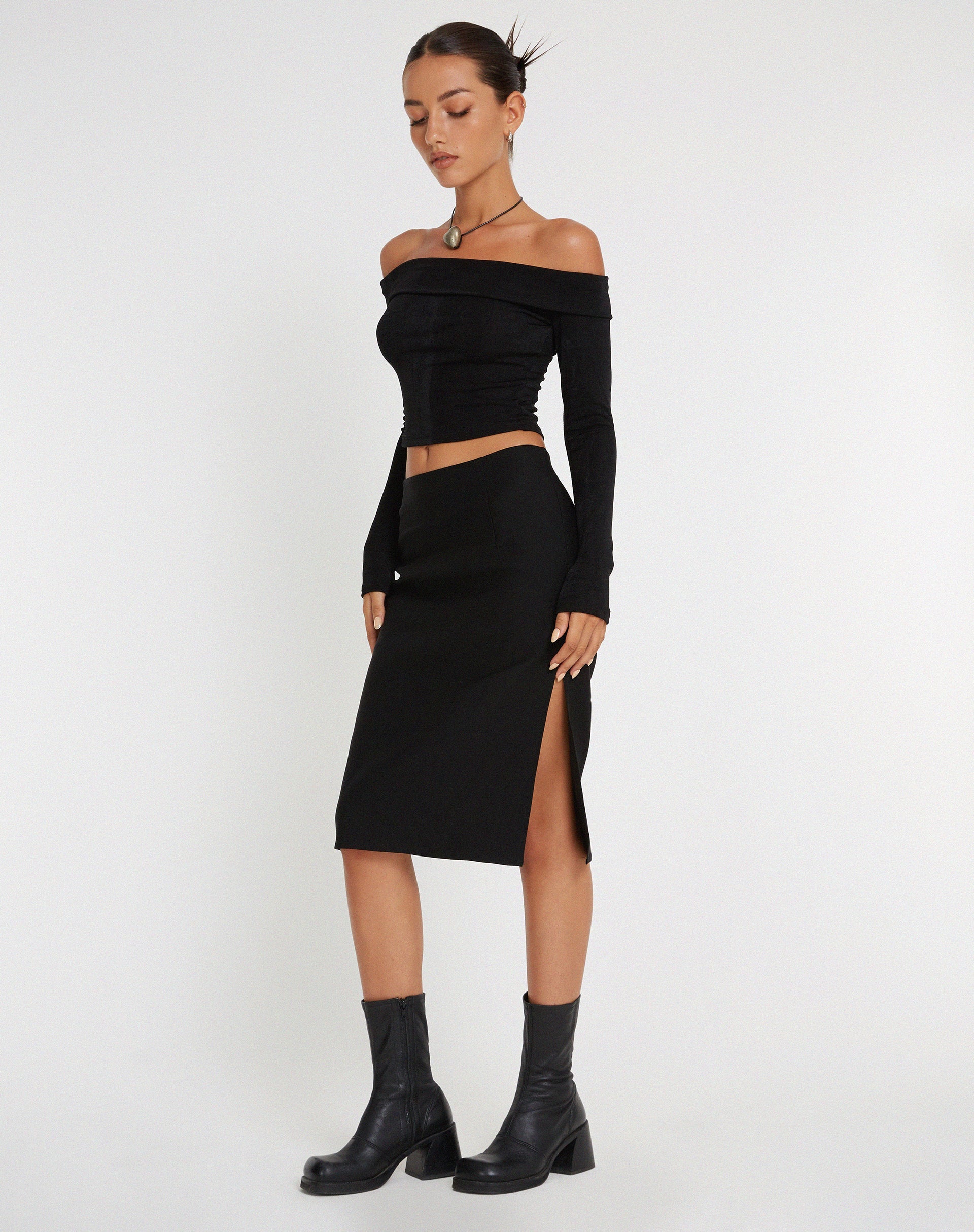 image of Sekoji Midi Skirt in Black