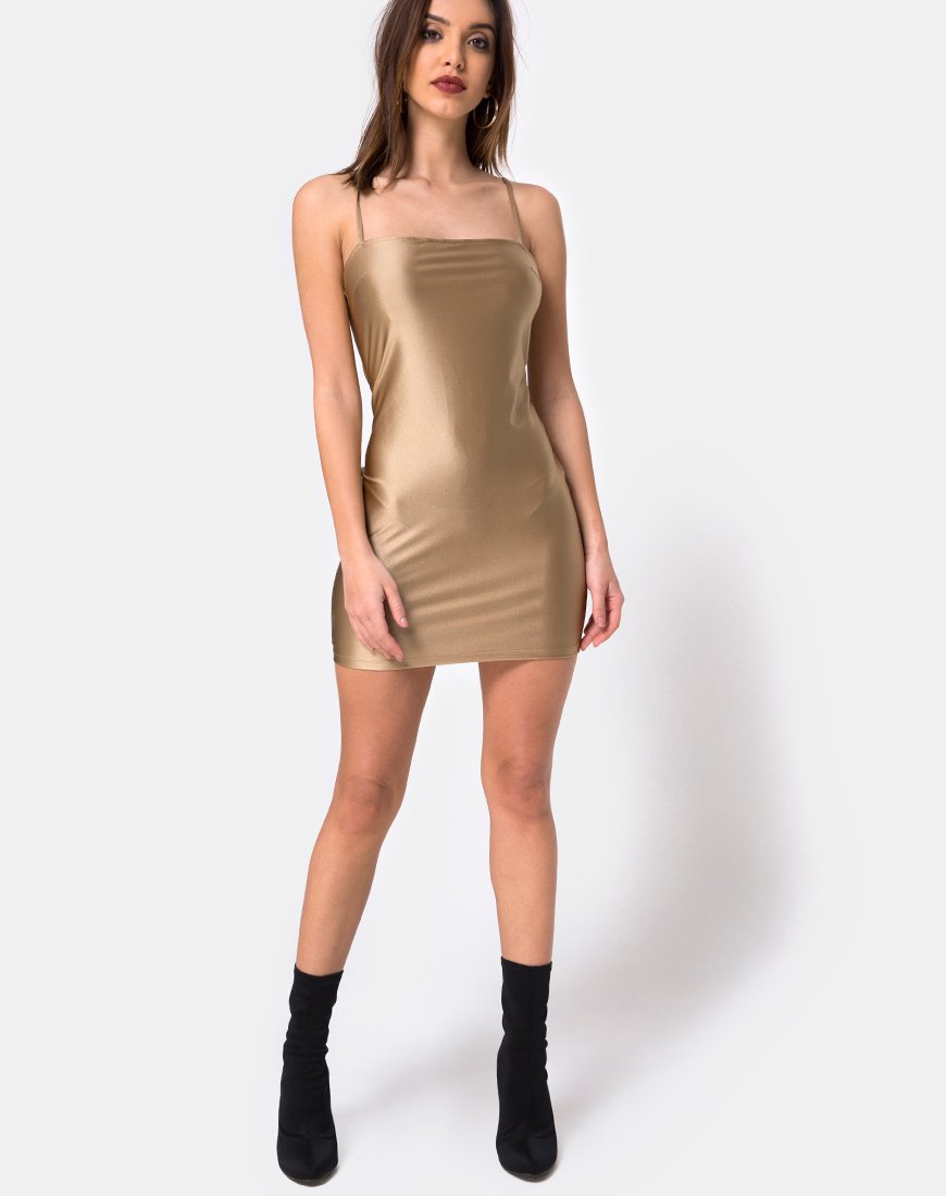 Image of Selah Bodycon Dress in Nylon Gold