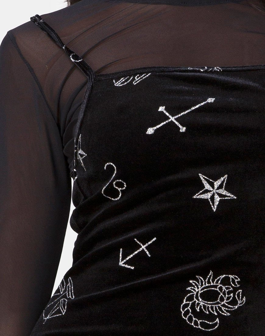 Image of Selah Dress in Black Velvet Medium Astro Glitter