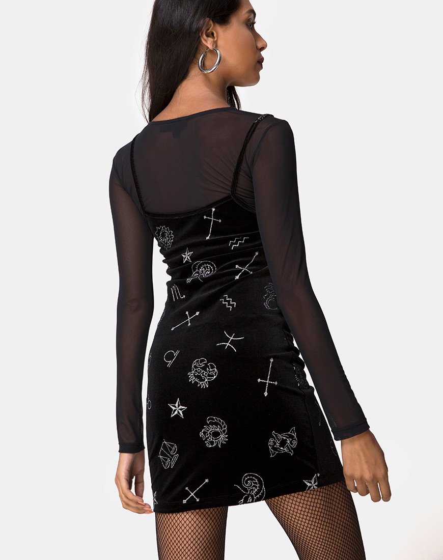 Image of Selah Dress in Black Velvet Medium Astro Glitter
