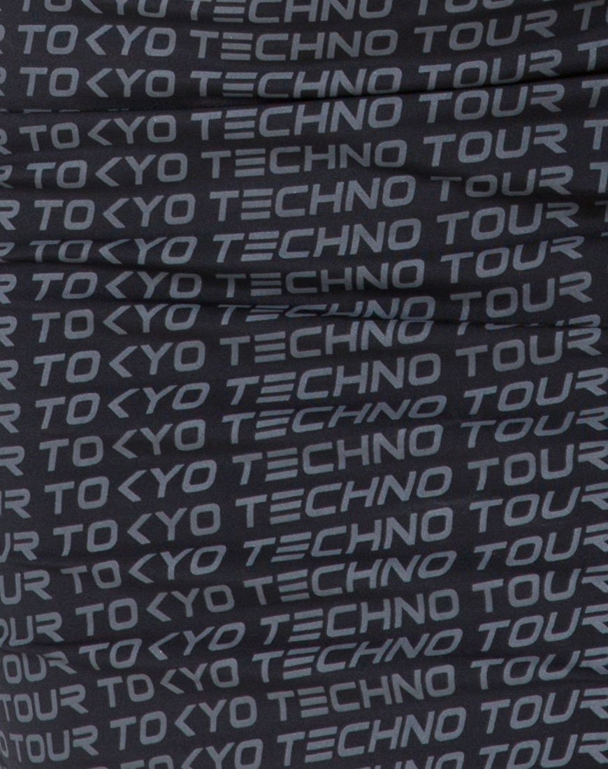 Image of Selah Bodycon Dress in Tokyo Techno Tour Black