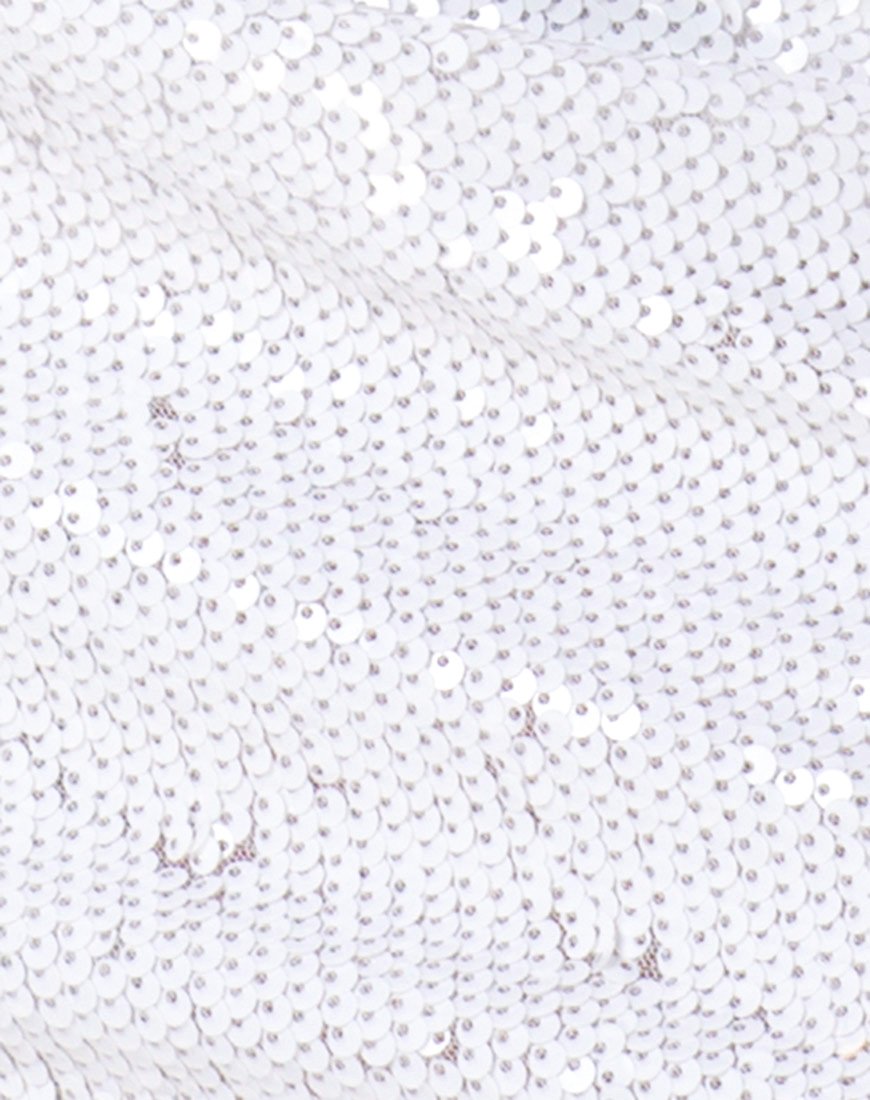 Image of Selah Tube Dress in Matte Fishcale Sequin White