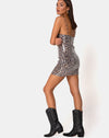 Image of Selana Bodycon Dress in Leopard with Clear Sequin