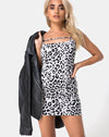 Image of Selest Bodycon Dress in Mono Animal Grey and White