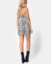 Image of Selest Bodycon Dress in Mono Animal Grey and White
