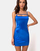 Image of Selest Dress in Satin Saphire