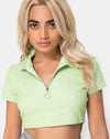 Image of Shen Crop Top in Rib Pastel Lime