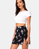 Image of Sheny Mini Skirt in White Rose Black