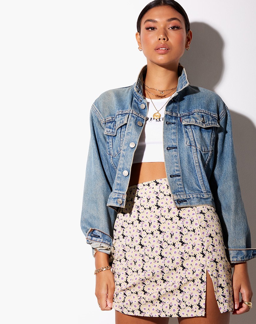 Image of Sheny Mini Skirt in Daisy Day Cream