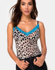 Image of Sheyla Top in Mesh Cheetah with Blue Lace