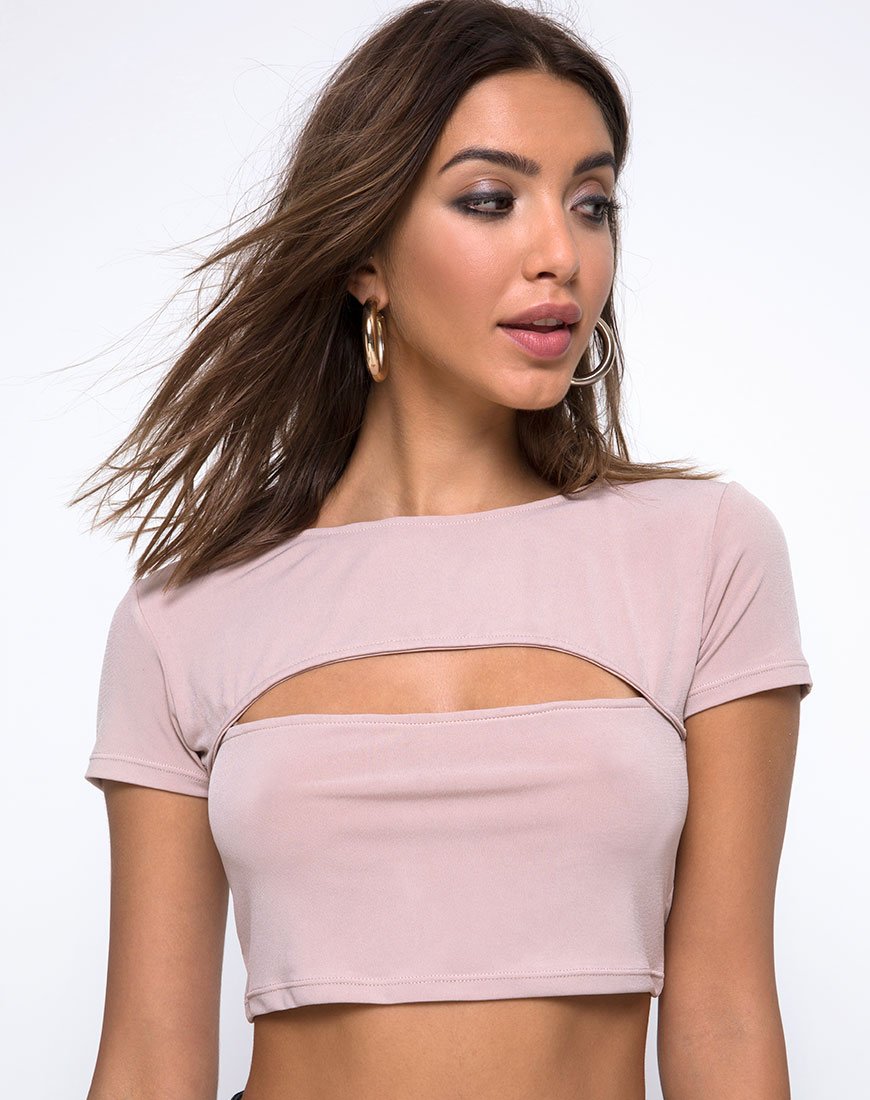 Image of Shim Cutout Top in Nude
