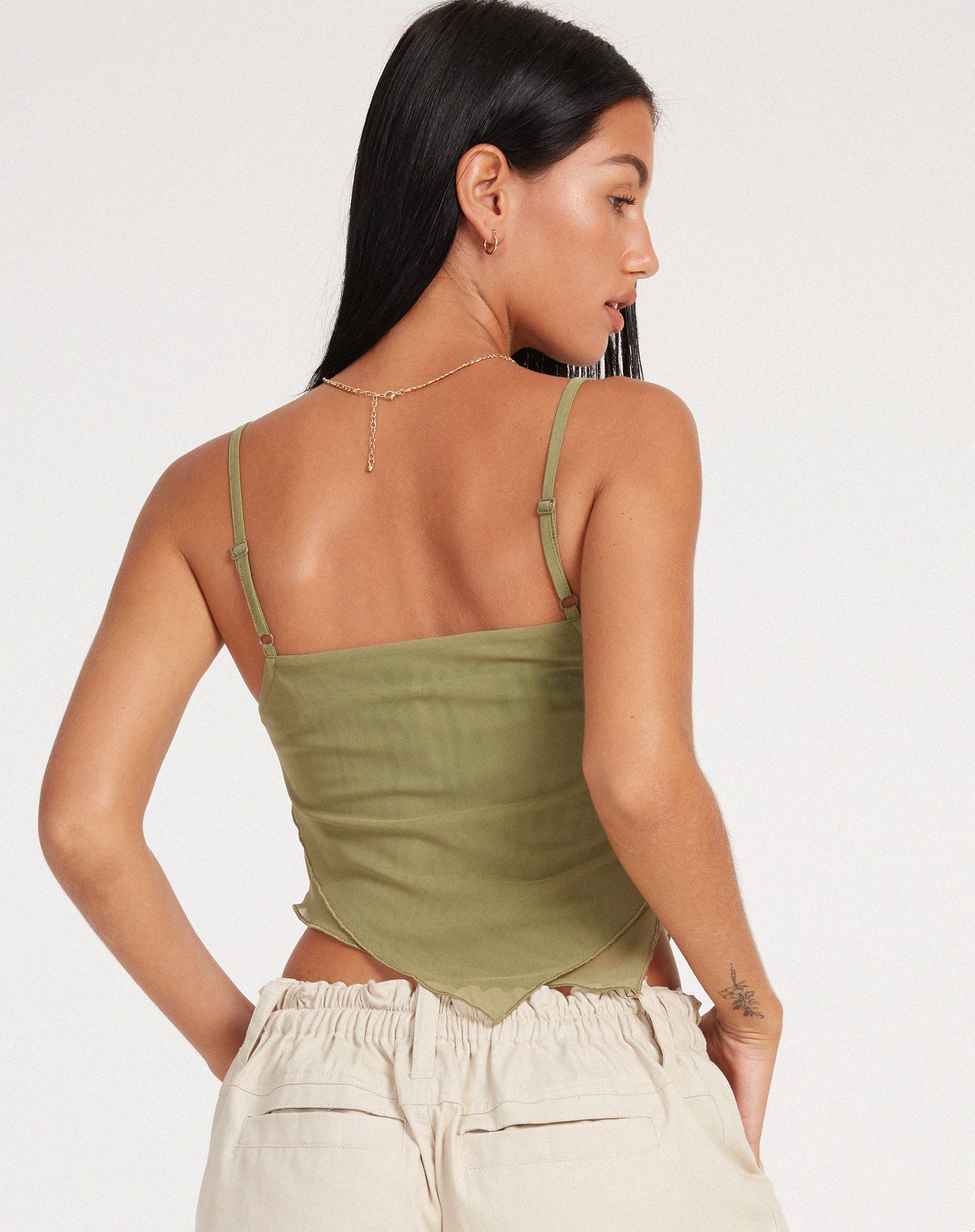 image of Shindu Top in Mesh Olive