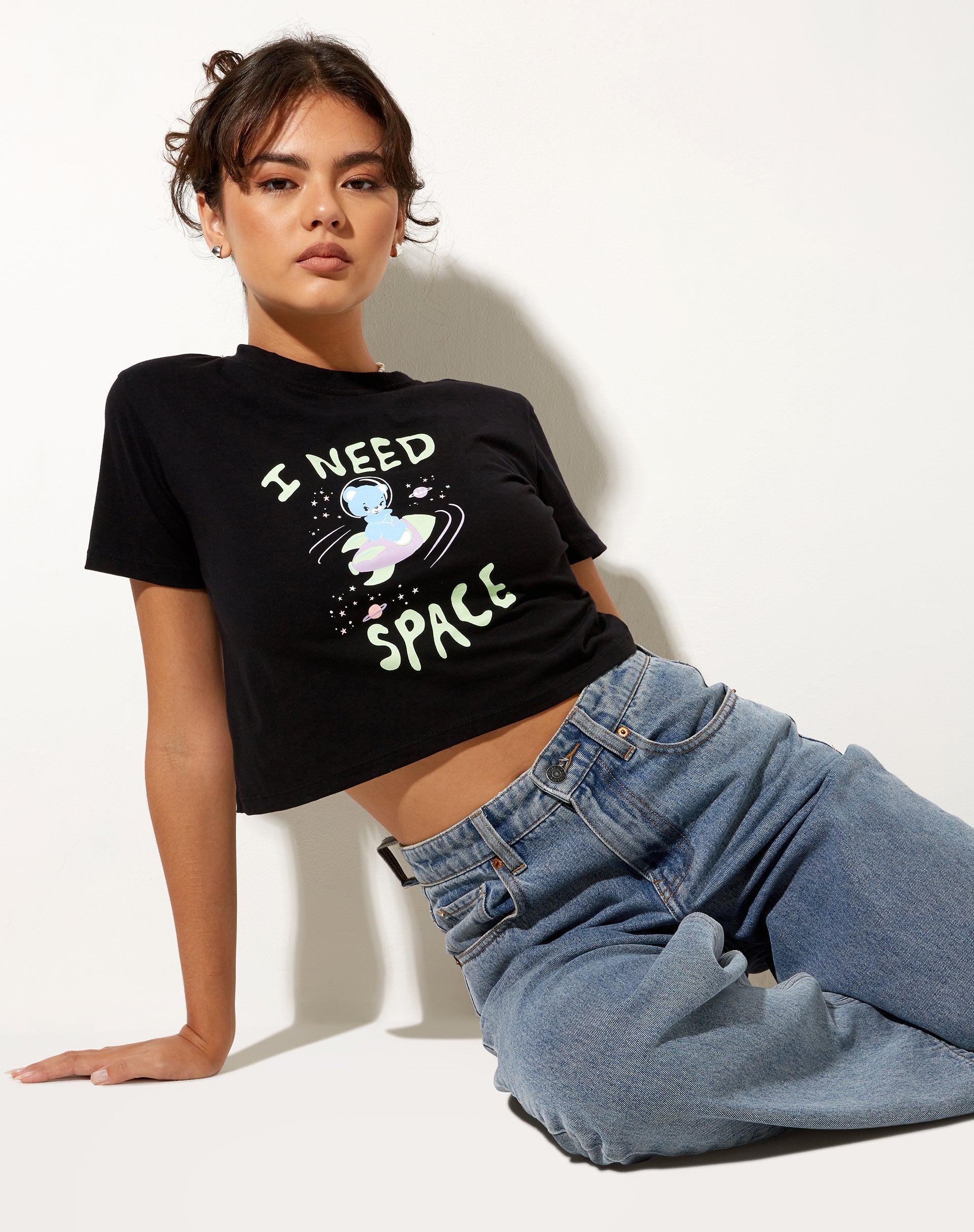 Image of Shrunk Tee in Black I Need Space