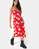 Image of Sini Slip Midi Dress in Sunny Days Red