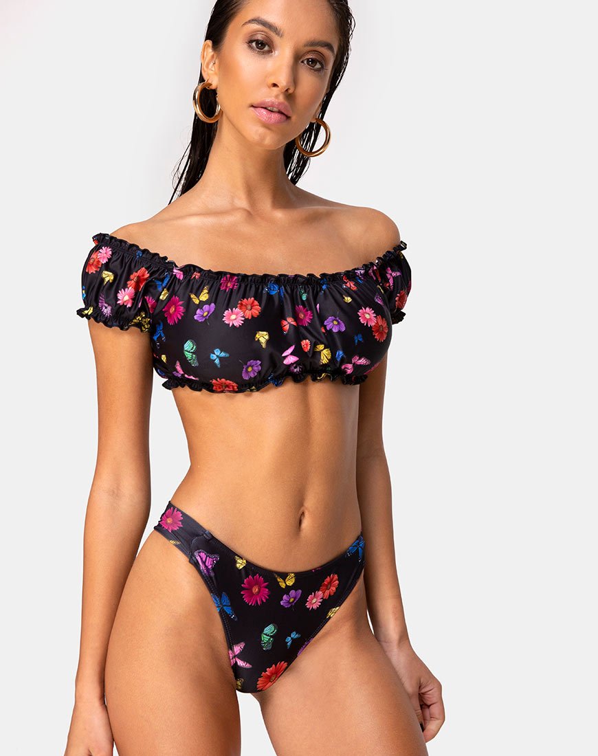 Image of Sofia Bikini Top in Butterfly Floral