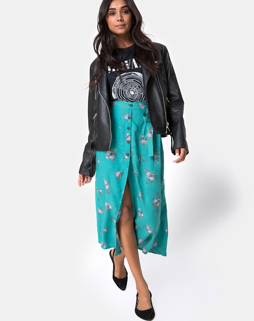 Image of Prema Midi Skirt in Soi Rose Green