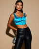 Image of Elci Corset Top in Spandex Blue