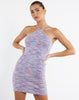 image of MOTEL X JACQUIE Stasny Mini Dress in Mix Space Dye Knit Lilac