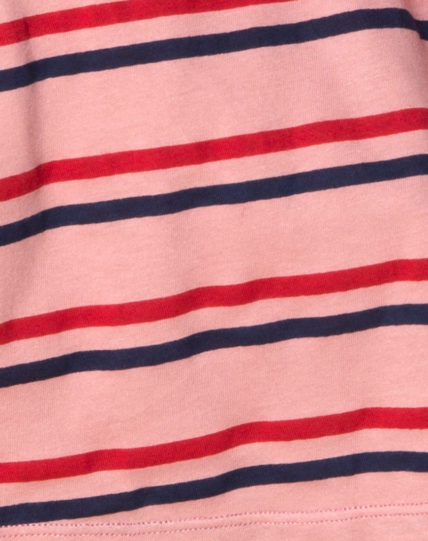Image of Super Cropped Tee in 70s Stripe Pink Horizontal