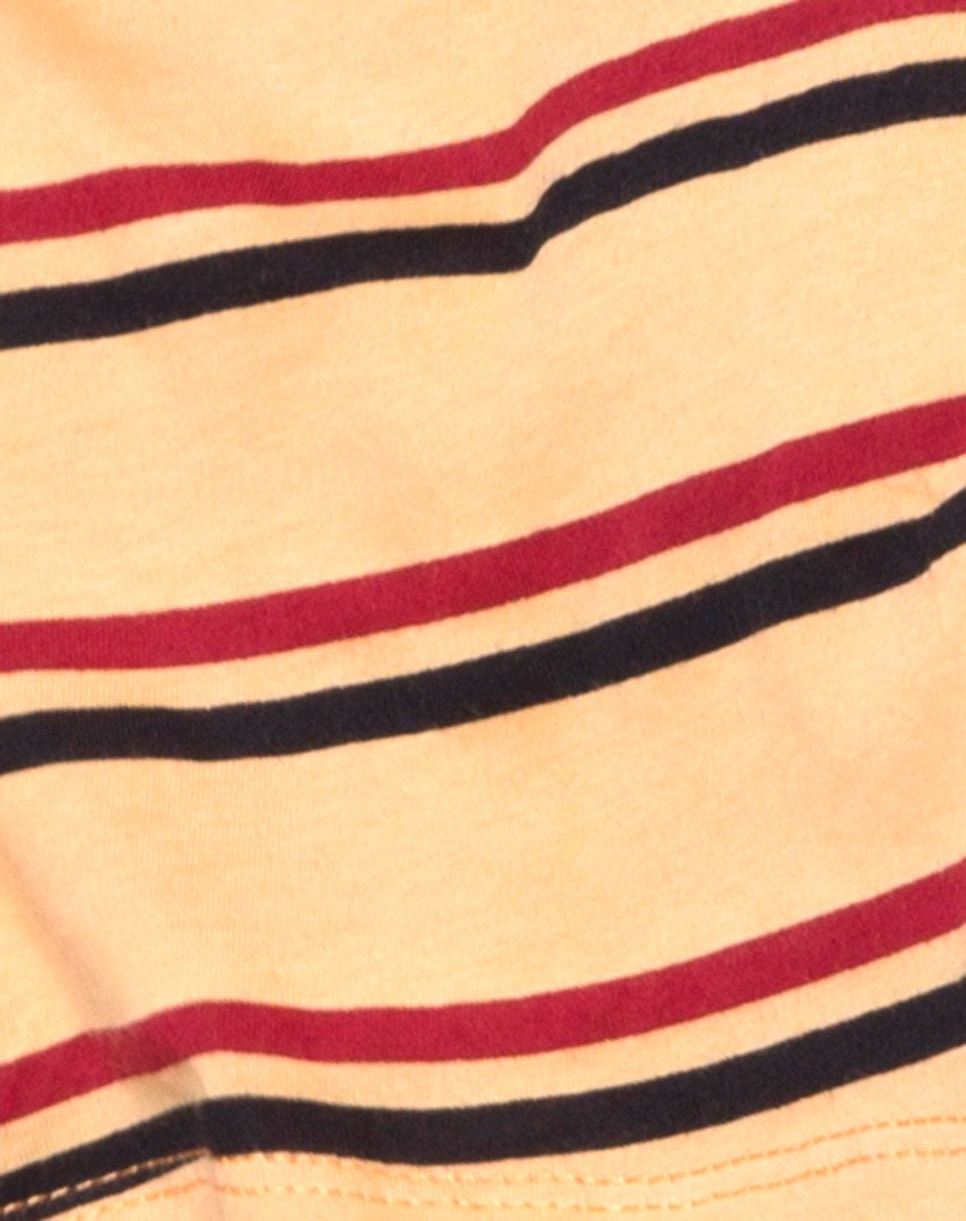 Image of Super Cropped Tee in 70s Mustard Horizontal Stripe