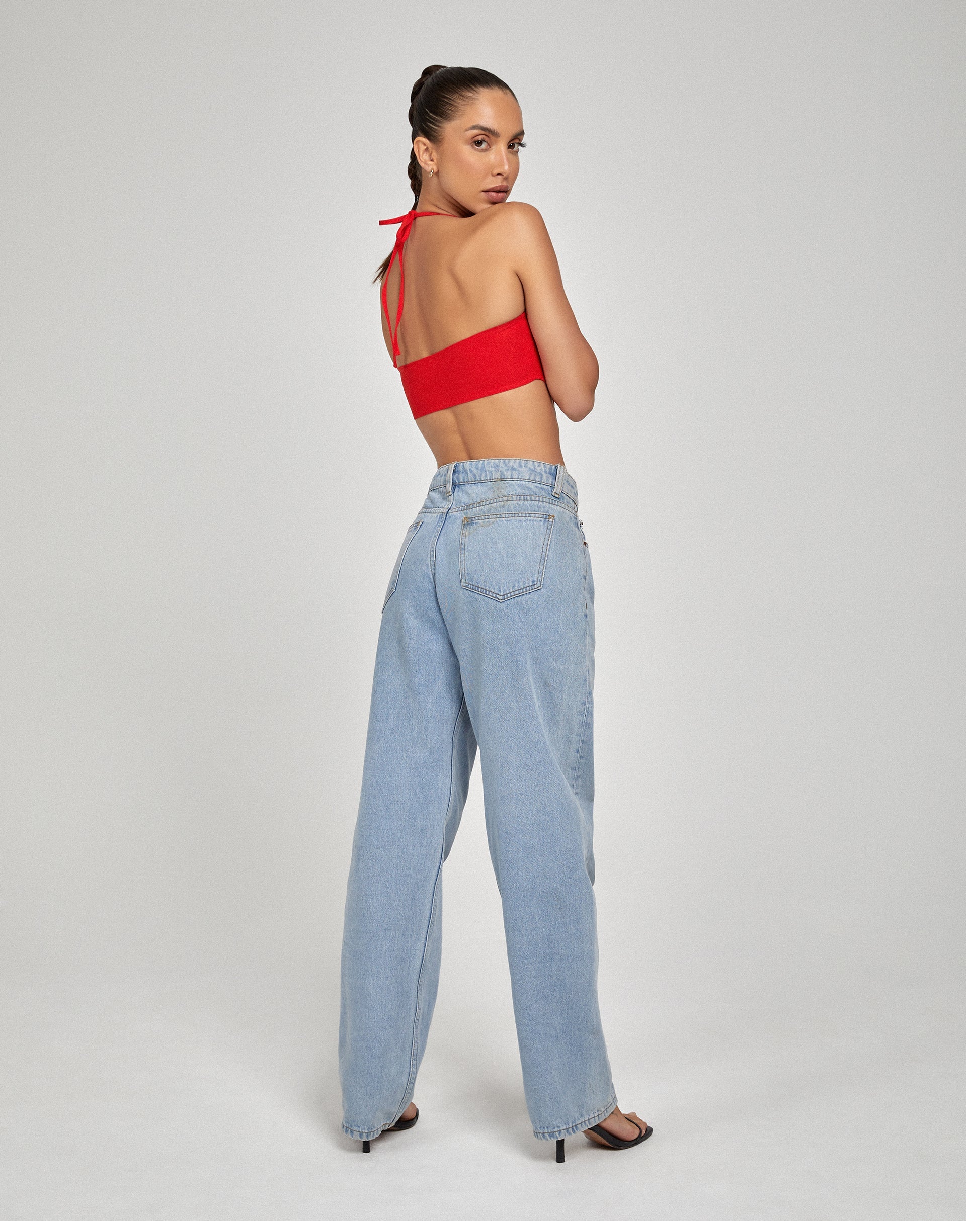 Taina Crop Top in Tailoring Red