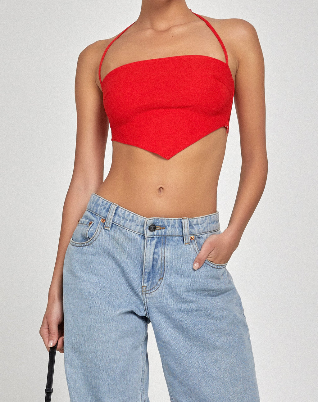 Taina Crop Top in Tailoring Red
