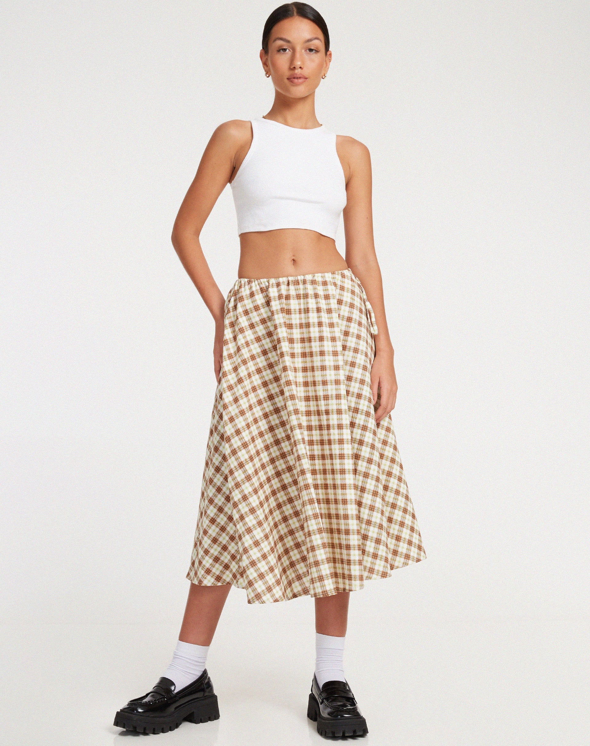 Check a line midi clearance skirt