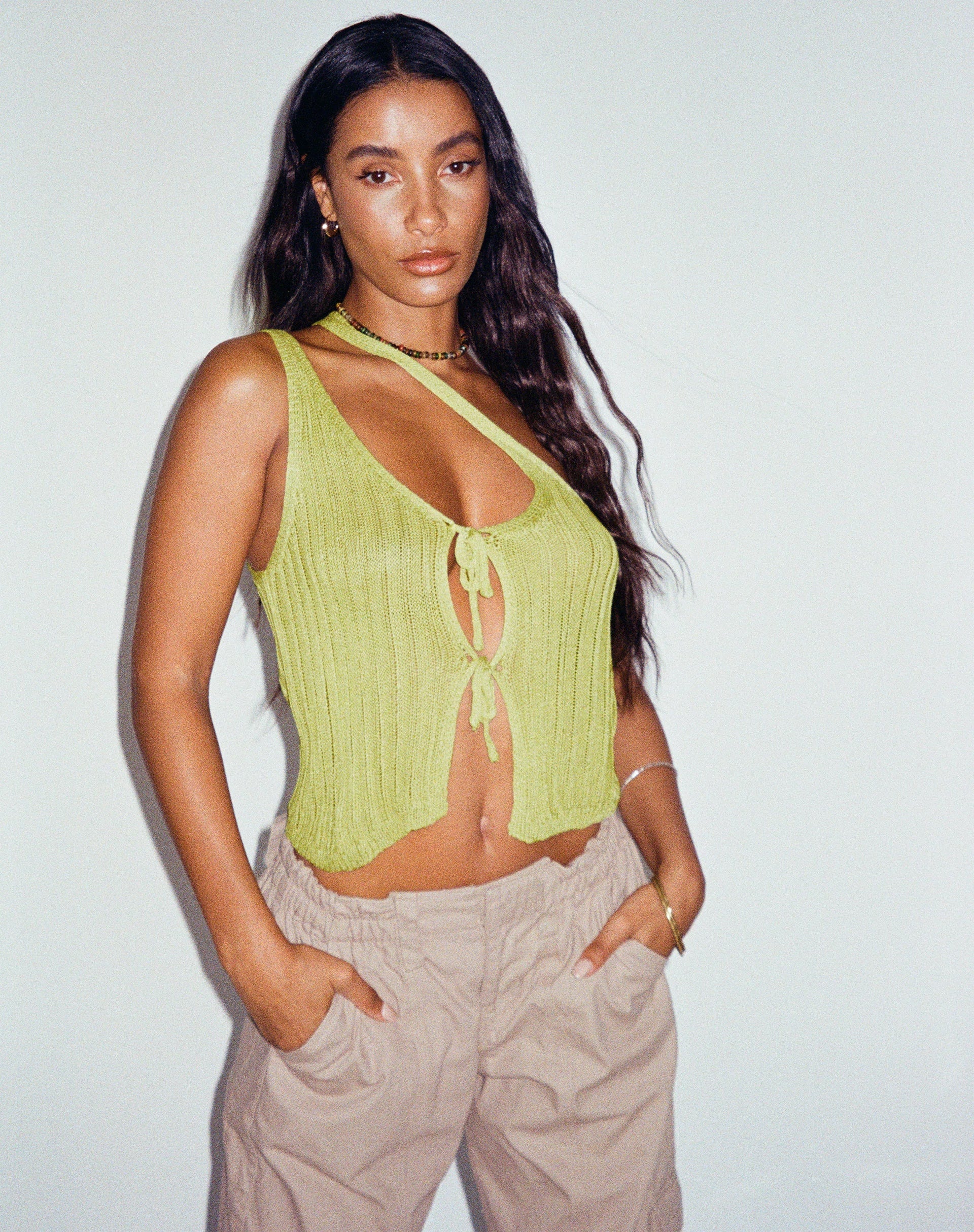 image of Tapa Cutout Top in Lime
